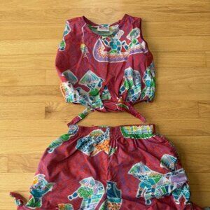 Vintage Java Wraps 2 Piece Childs Short Set